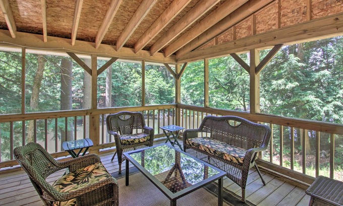 Weare Cottage | Luxe Riverfront Cottage w/Dock by Lake Horace!