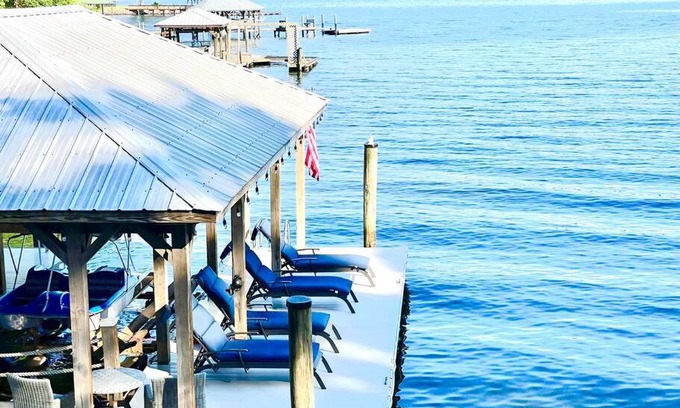 Terrell House | Luxury lakefront house with large private dock, game room, hot tub, water toys and more on Lake Norman