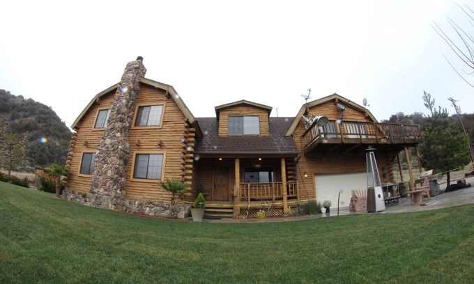 Lebec Cabin | Luxury Log Home Resort, 10 bedrooms on 22 Acres, surrounded by its own mountains