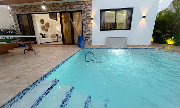Juan Dolio Villa | Luxury Villa with Heated Private Pool near the Beach-Bars-Restaurants