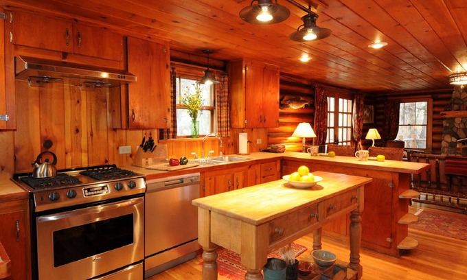 Ennis Cabin | Main House – Restored Historic Log Cabin, known as the Ennis Homestead