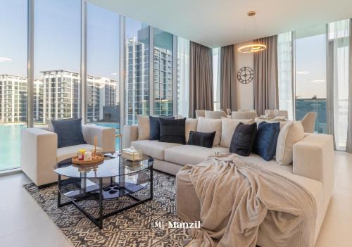 Dubai Apartment | Manzil - 3BR + Maid in District One with Burj View