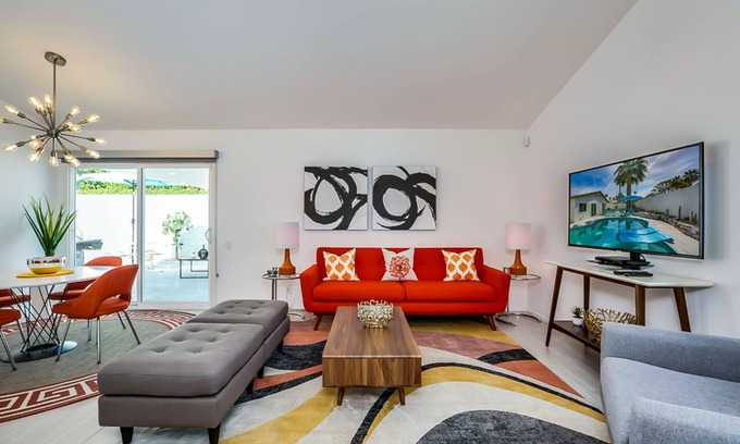 Palm Springs House | Modern dog-friendly Gem with private pool/hot tub, outdoor dining & great locale