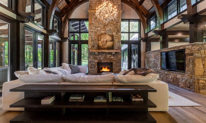 Maggie Valley House | Modern Mountain Creekhouse | Stunning Home with Impeccable Architecture Fireplace, and Fire Pit