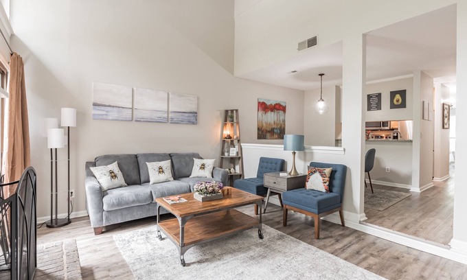 Cameron Wood House | Modern Spacious 2BR w/King Bed & Private Patio (So CLT)