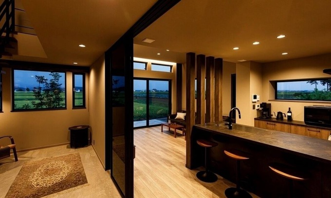 Higashikawa Villa | Modern, spacious 3br private villa in Higashikawa with panoramic mountain views