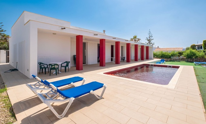 Sant Lluis Villa | Modern "Villa en Menorca" with Pool and Roof Top Terrace