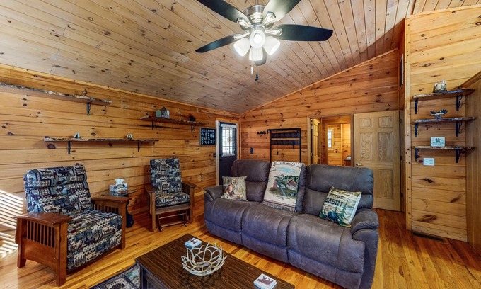 Rabun Gap Cabin | mountain cabin with deck, sunroom, grill, fireplace, arcade, & wifi - dogs ok