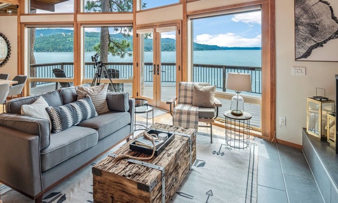 Harrison House | Mountain Modern CDA Waterfront Home | Near Gozzer Ranch | Views | Private Dock