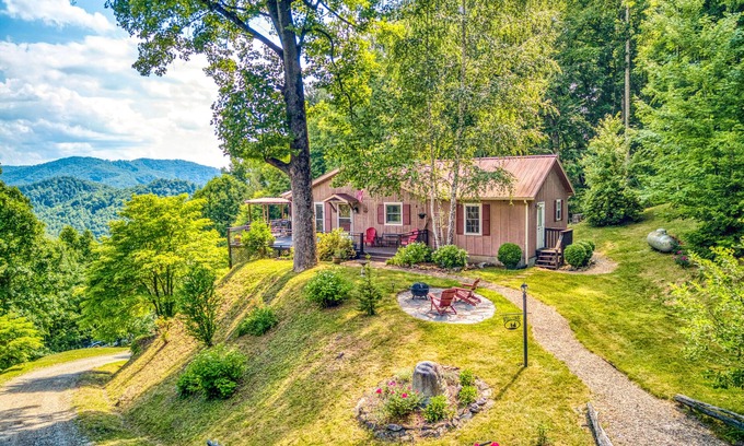 Sylva House | Mountain-view home with deck, grill, fireplace, & washer/dryer - dogs welcome