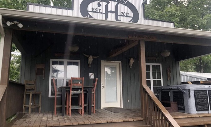 New Hope Cabin | Mr Hills Mercantile Cabin with a hot tub