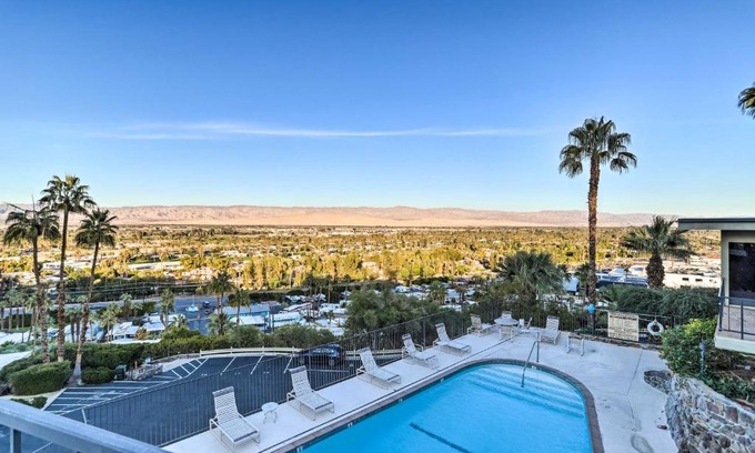 Araby Apartment | Mtn-View Balcony and Pool Access Palm Springs Gem