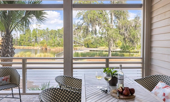 Palmetto Bluff House | Multiple porches with views of Lake Bales