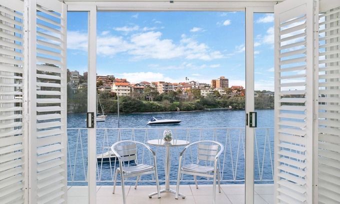 Kurraba Point Apartment | Neutral Bay- BADEN Baden Road - Absolute Waterfront Studio with Balcony Stunning Harbour Views