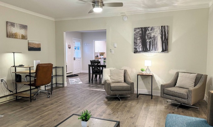 Rimmon Heights Apartment | NEW - Mins to Concord/Nashua - Driveway Parking - In Unit W/D - Backyard - Patio