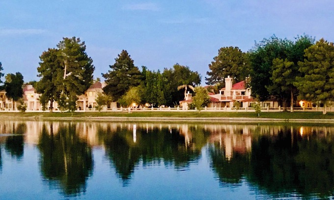 McCormick Ranch Condo | New! No Steps.Sunlit Gated Villa on McCormick Lake & Camelback Trail!