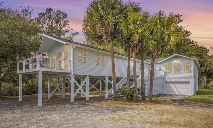 Pawleys Island House | Ocean and Marsh Views, Outdoor Theater and Games, and King Bed
