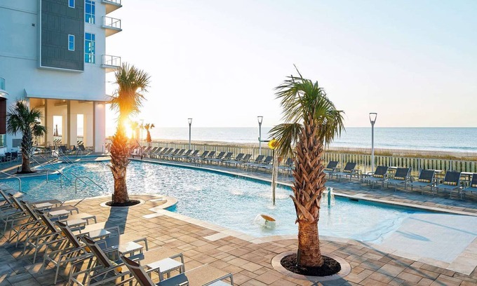 Downtown Myrtle Beach Resort | Ocean Enclave - Luxury on the boardwalk, large balcony, ocean views, and Pier 14