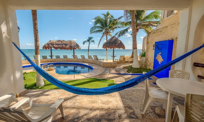 Akumal Condo | OCEAN FRONT! 2 bed/2 bath*GROUND FLOOR* a/c* MAID!