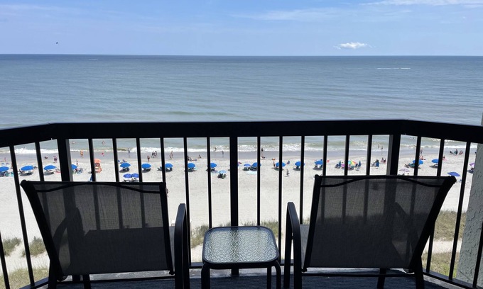 Myrtle Beach Resort | Ocean Front Studio Condo with Private Balcony in Myrtle Beach, SC