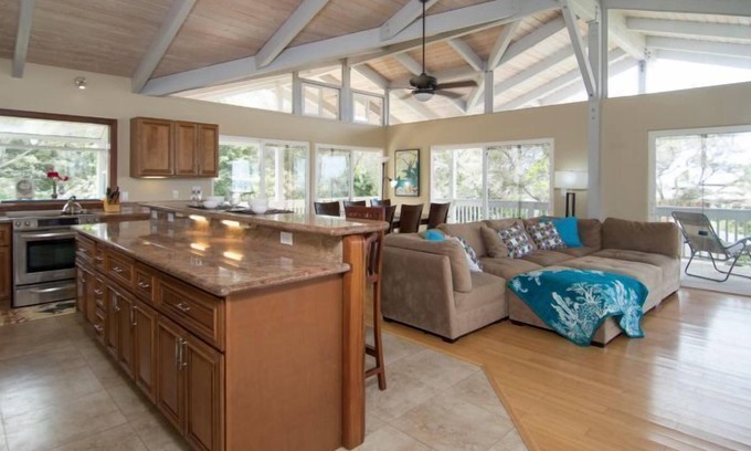 Pupukea House | Ocean View Home, in-ground pool, vaulted ceilings, gazebo, decks.
