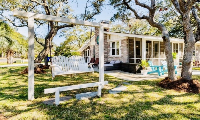Yaupon Beach House | Ocean View, Surrounded by Oaks, Game Room w/Arcades, Fire Pit, Hot Tub Pergola