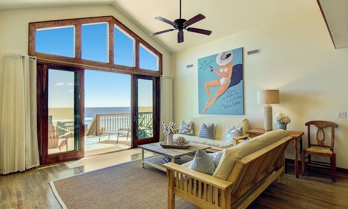 Charleston County House | Oceanfront Beach Cottage with Decks & Private Beach Access