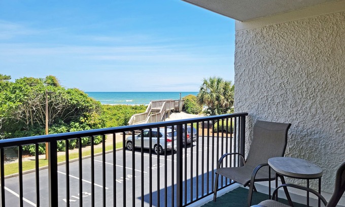 Litchfield by the Sea Condo | Oceanfront condo, direct access to beach and pool, 2 king beds, covered balcony