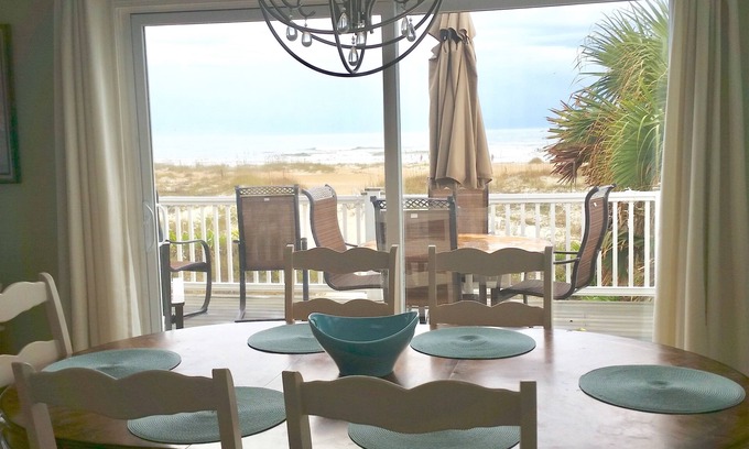 St. Augustine Beach House | Oceanfront Home- Casa Del Sol- Live the LIFE! 4 decks, beach gear, grill.