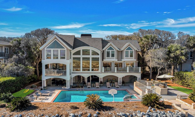 Palmetto Dunes House | Oceanfront stunner w/private pool & spa, game rooms, outdoor kitchen & more!