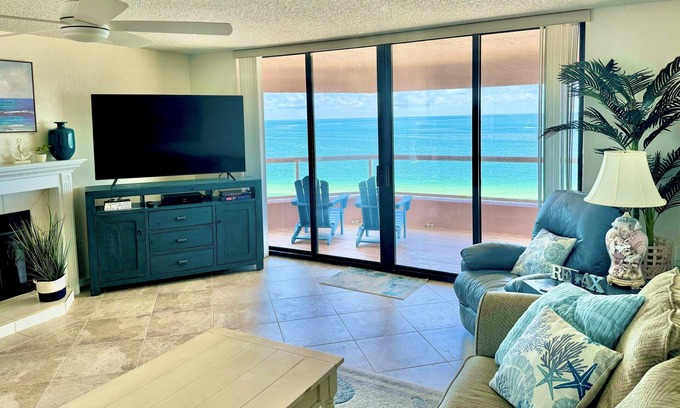 Sand Key Condo | ON BEACH End Unit @ Crescent Beach Club. Amenities Galore w/AMAZING 320° Views!