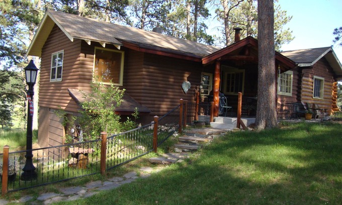 Custer Cabin | Original Log Cabin At Entrance To Custer State Park Overlooking Stockade Lake