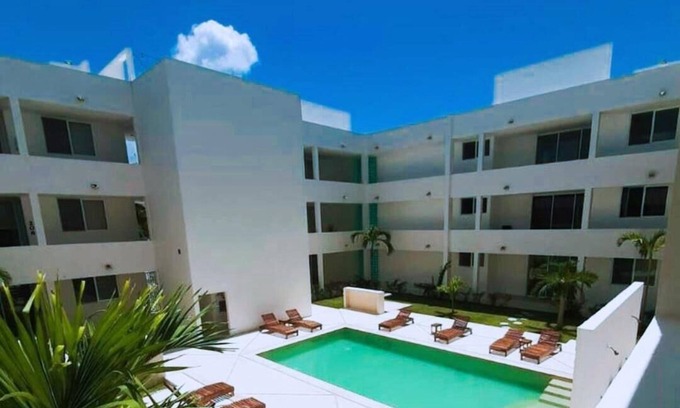 Chicxulub Puerto Apartment | Penthouse w private pool and patio! Enjoy walks in the beach and amazing sunsets