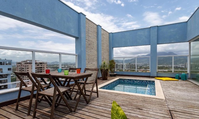 Barra da Tijuca Apartment | Pineapples LC2207 - Apartamento 3 quartos na Barra da Tijuca, com piscina no terraço e vista para o mar