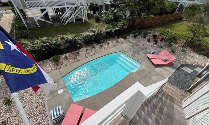 Holden Beach House | Pool, private beach access, kid friendly