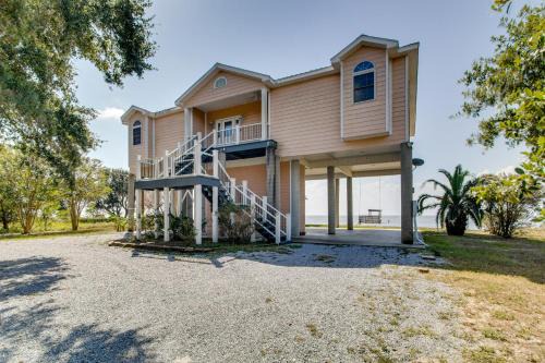 Ocean Springs House | Private Beach and Views! Stilted Ocean Springs Home