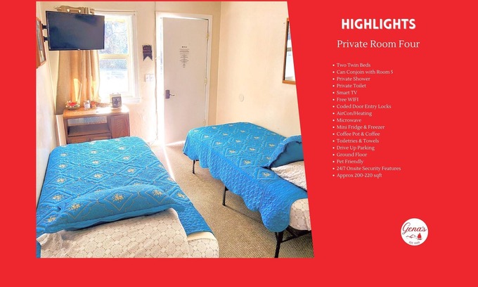 Dunlap Apartment | Private Room #4: Two Twin Beds / Private Bath