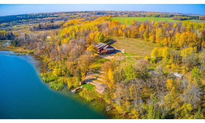 Puposky House | Private, Spacious, 10,000 Sq Ft Custom Built Lake Home w/Lakeside Cabin & 73 ac
