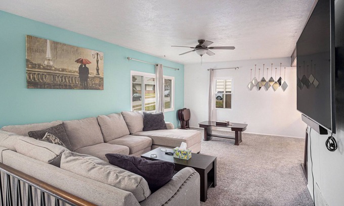 North Central Omaha House | Quiet Parkside Home with Gym & Dedicated Office. Central Location.