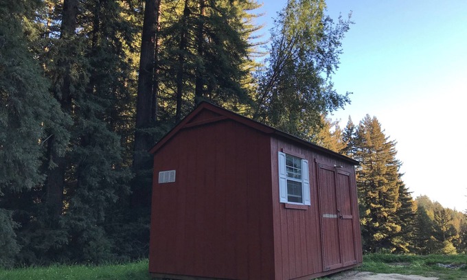 Los Gatos Cabin | Quiet Small Rustic Camping Cabin, Large Lot, Redwoods in 45acre Mountain Retreat