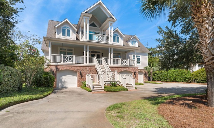 Debordieu Colony House | Relaxing Beach House, featuring a pool table, elevator and grill Daniel