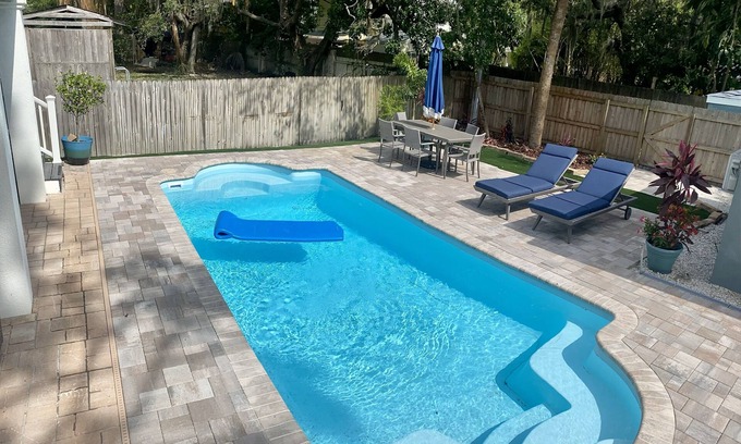 Palm Harbor House | Relaxing Beach Style Home with Heated Saltwater Pool in Crystal Beach