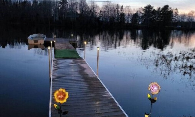 Baileyville Cabin | Relaxing rustic cabin on the lake 25 feet from the shore.