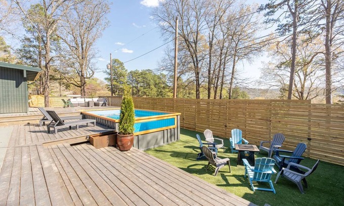 Heber Springs House | Retro vibes of the 50's, 60's, and 70's with amazing outdoor pool area!