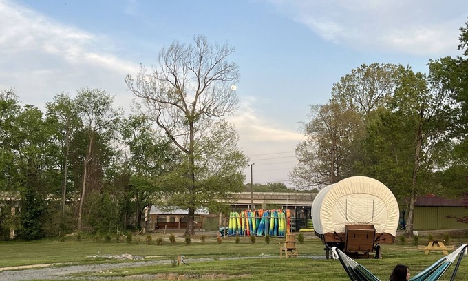 Lillington House | River-Front Wagon Glamping- The Dogwood