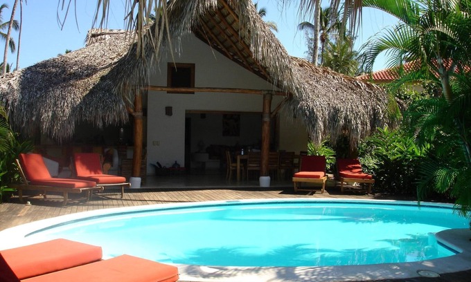Las Terrenas Villa | Romantic caribbean villa with pool, tropical garden, 65m from the beach