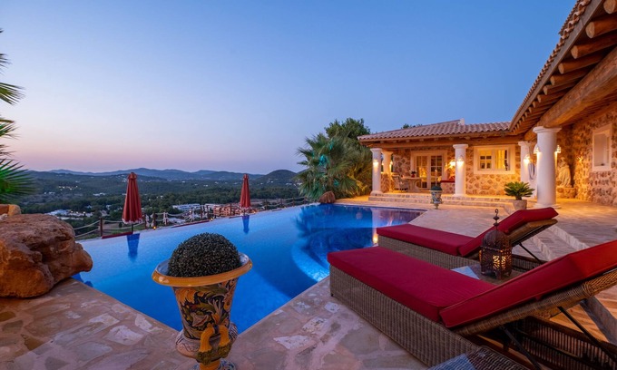 Santa Eulalia del Rio Villa | Romantic luxury villa close to Ibiza town with stunning view to sunset