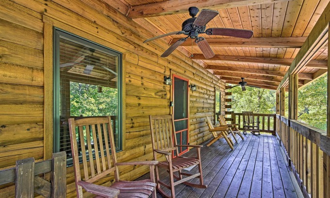 Andrews Cabin | Rustic Andrews Cabin Rental w/Deck + Fire Pit!