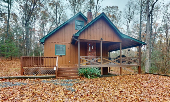 Epworth Cabin | Rustic Blue Ridge Cabin with Porch, Central AC and Gas Fireplace