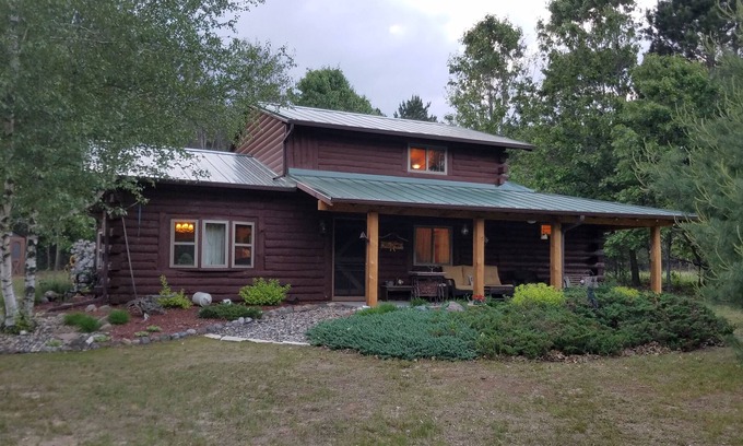 Montello Cabin | Rustic but modern log cabin in Montello on 10 acres 1/2 hour from WI Dells